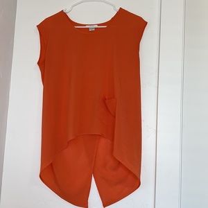 Orange open back blouse
